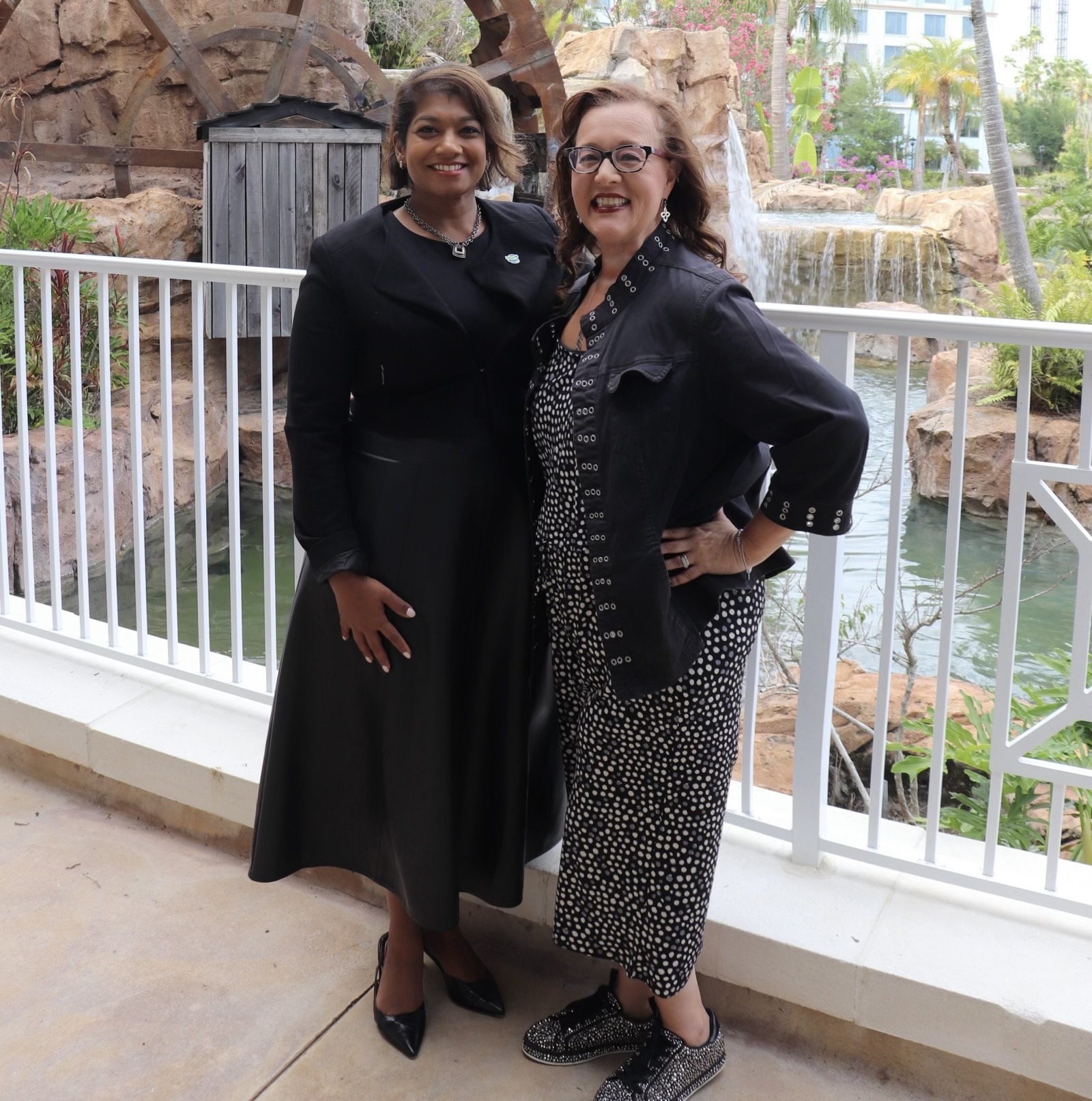 Ladies in black jackets